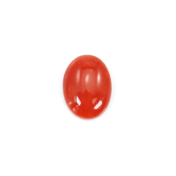 Cabochon Corail rouge Naturel ovale 6x8mm x 1pc