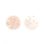Nacre rose et ronde fleurs et papillons ajourés 18mm x 1pc