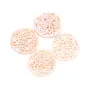 Nacre rose et ronde fleurs et papillons ajourés 18mm x 1pc