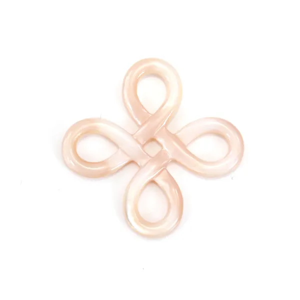 Nacre rose en noeud chinois 20mm x 1pc