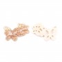 Pink mother-of-pearl butterfly couple 13x18mm x 1pc