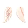 Nacre rose en forme d'aile 10x22mm x 1pc