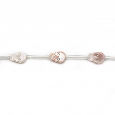 Pink mother-of-pearl skull 8x12mm x 1pc