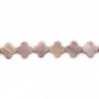 Pink mother-of-pearl clover beads 18mm x 1pc