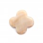 Pink mother-of-pearl clover beads 18mm x 1pc