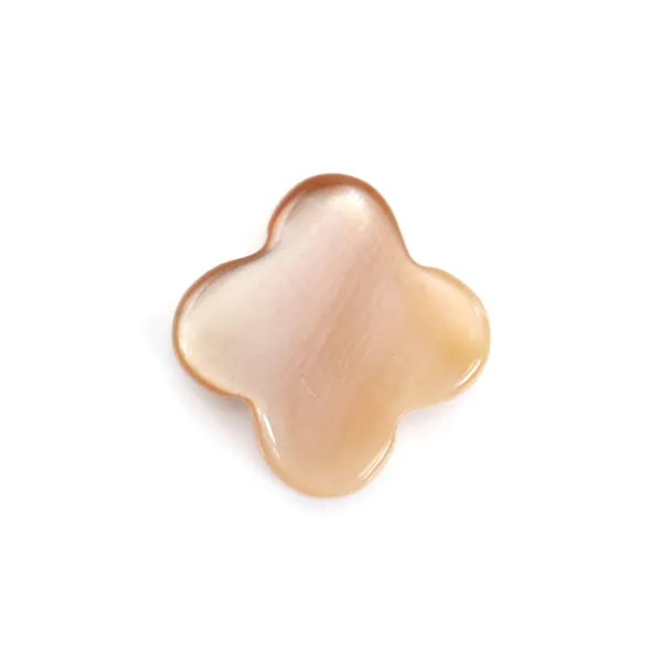 Nacre rose en forme de trèfle 10mm x 4 pcs