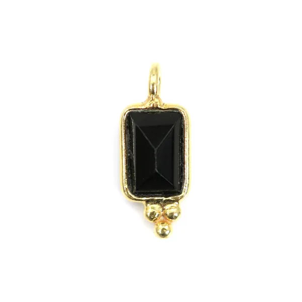 Conjunto de rectângulo preto Onyx Charm em 925 Sterling Silver GOLD 5x13mm x 1pc