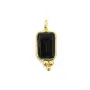 Conjunto de rectângulo preto Onyx Charm em 925 Sterling Silver GOLD 5x13mm x 1pc