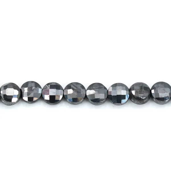 Multicolored tourmaline, in round and flat faceted shape, 4mm x 40cm