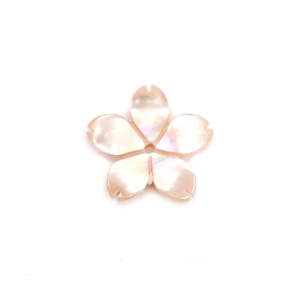 Pink mother-of-pearl 5 petal flower 12mm x 1pc