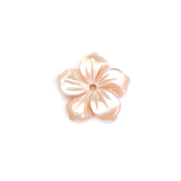 Pink mother-of-pearl 5 petal flower 8mm x 1pc
