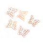 Nacre rose ajourée en forme de Papillon 9.5x11.5mm x 1pc