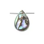 Nacre d'ormeau en goutte plate 10x14mm x 4 pcs