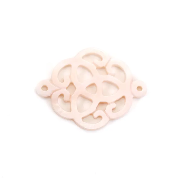 Nacre rose nuage ajoure 18mm x 1pc