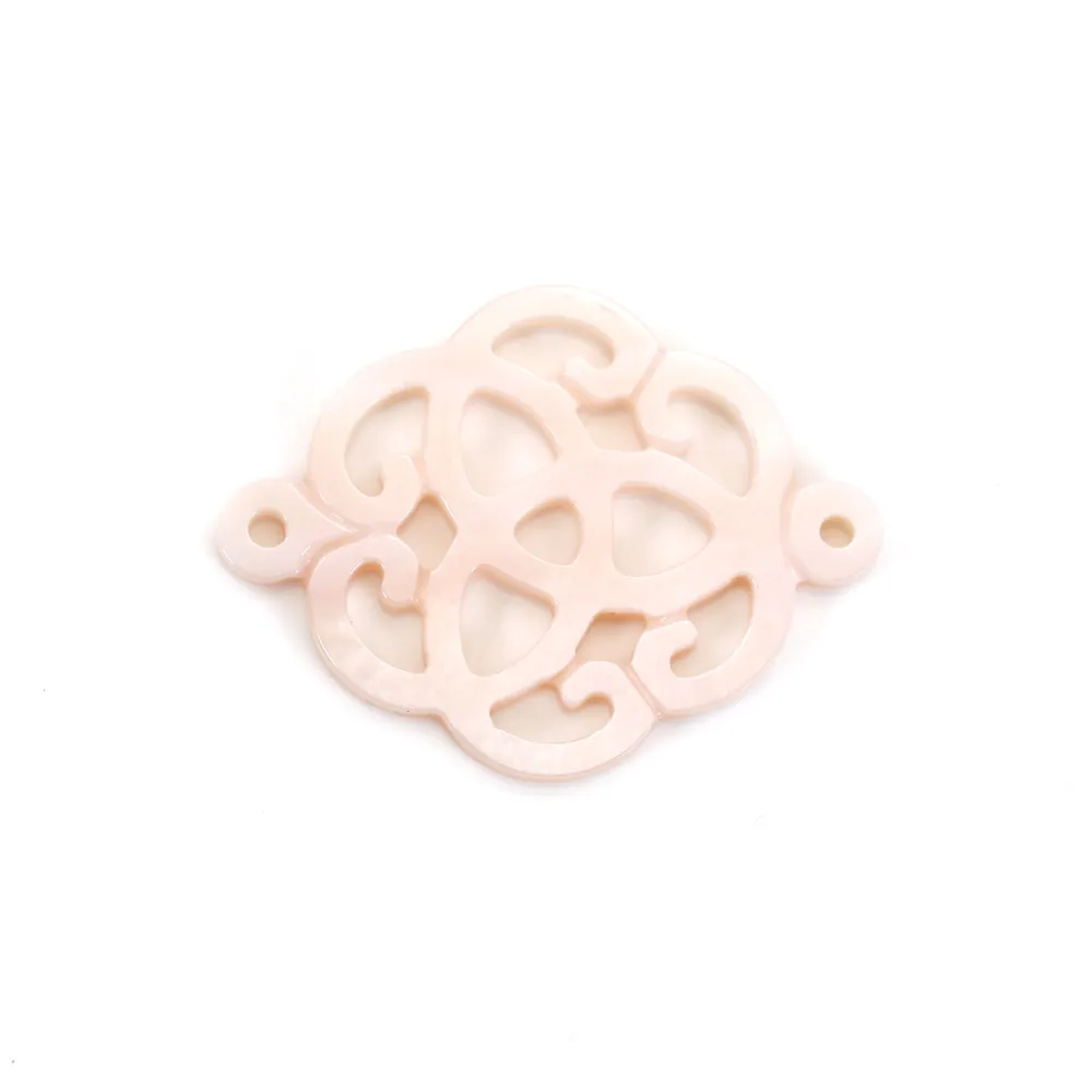 Nacre rose nuage ajoure 18mm x 1pc