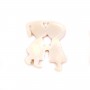 Pink mother-of-pearl kissing couple 14x16mm x 1pc