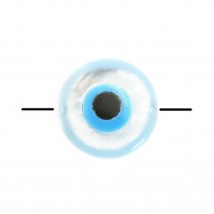 Nazar (round blue eye) made of white mother-of-pearl 5mm x 1pc 