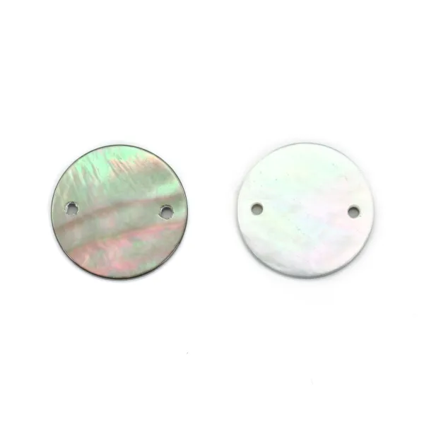Nacre grise ronde plate 12mm x 2pcs