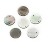 Nacre grise ronde plate 12mm x 2pcs