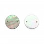 Gray, round, flat mother-of-pearl 8mm x 4pcs