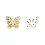 Nacre grise ajourée en forme de papillon 9.5x11.5mm x 1pc