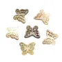 Nacre grise ajourée en forme de papillon 9.5x11.5mm x 1pc