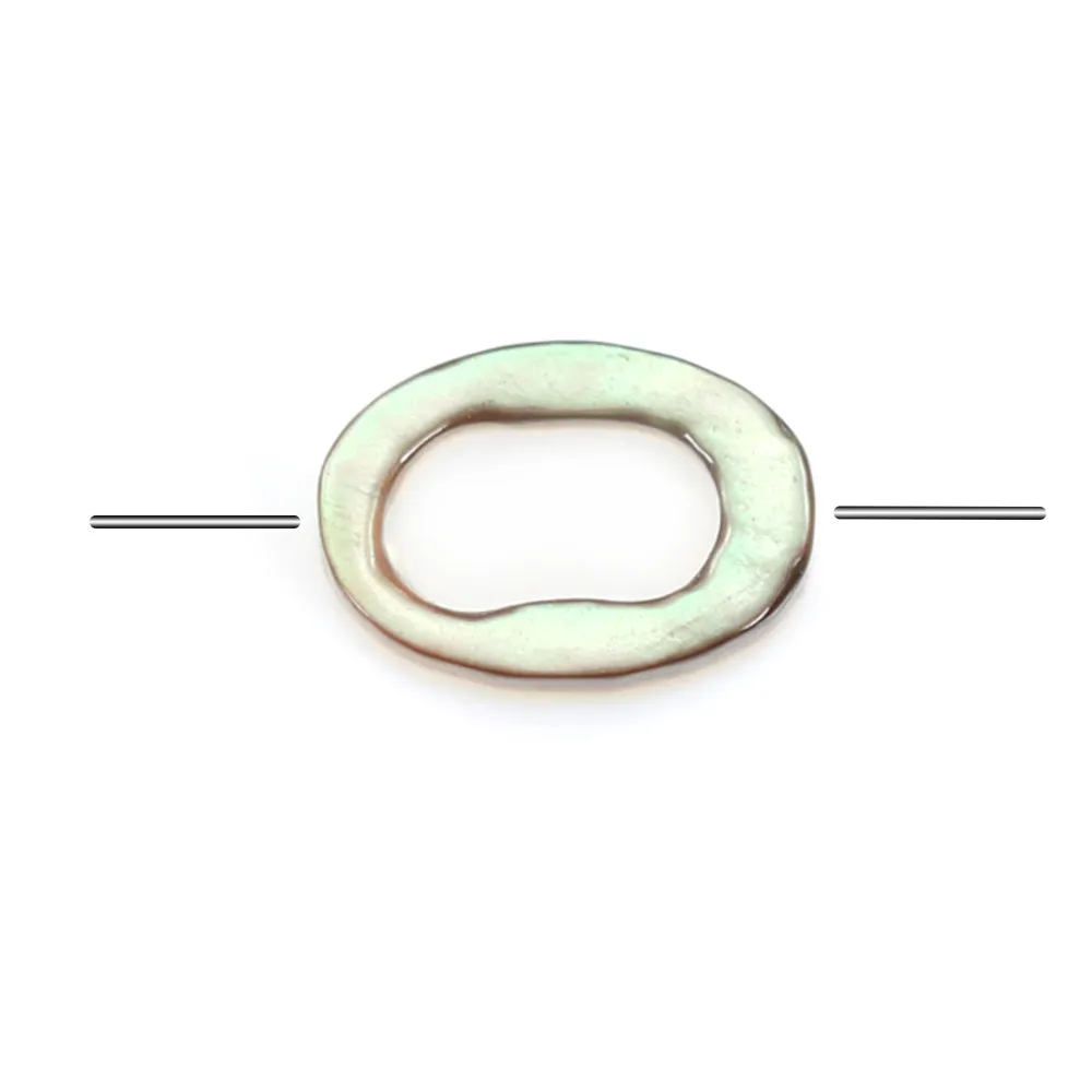 Nacre grise en ovale évidé 4x6mm x 20 pcs