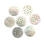 médaillon ajouré nacre grise rosace 12mm x 1pc