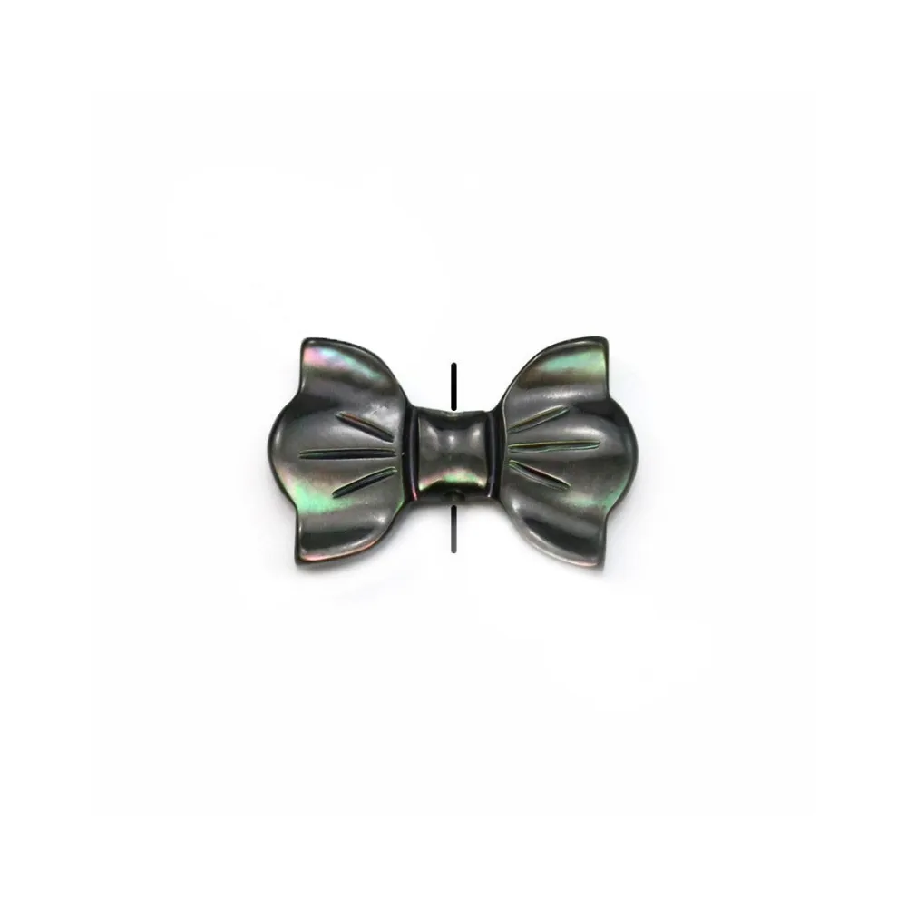 Nacre grise en forme de noeud papillon 9x14mm x 1pc