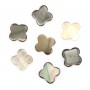 Gray mother-of-pearl clover beads on thread 10 mm x 40cm