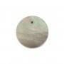 Gray, round, flat mother-of-pearl 10mm x 4pcs