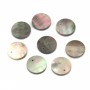 Nacre grise ronde plate 8mm x 4pcs