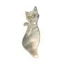Nacre Grise en forme de Chat avec Oxyde de Zirconium 9x25mm x 1pc