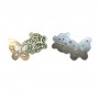 Gray mother-of-pearl butterfly couple 13x18mm x 1pc