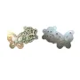 Nacre grise couple de papillons 13x18mm x 1pc