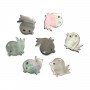 Gray mother-of-pearl bird 9x9mm x 1pc 