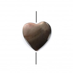 Gray mother-of-pearl heart beads 6mm x 10 pcs