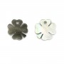 Gray mother-of-pearl four-leaf clover 10mm x 1pc