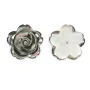 Nacre grise semi-percée en forme de fleur 20mm x 1pc