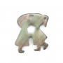 Gray mother-of-pearl kissing couple 14x16mm x 1pc