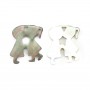 Gray mother-of-pearl kissing couple 14x16mm x 1pc