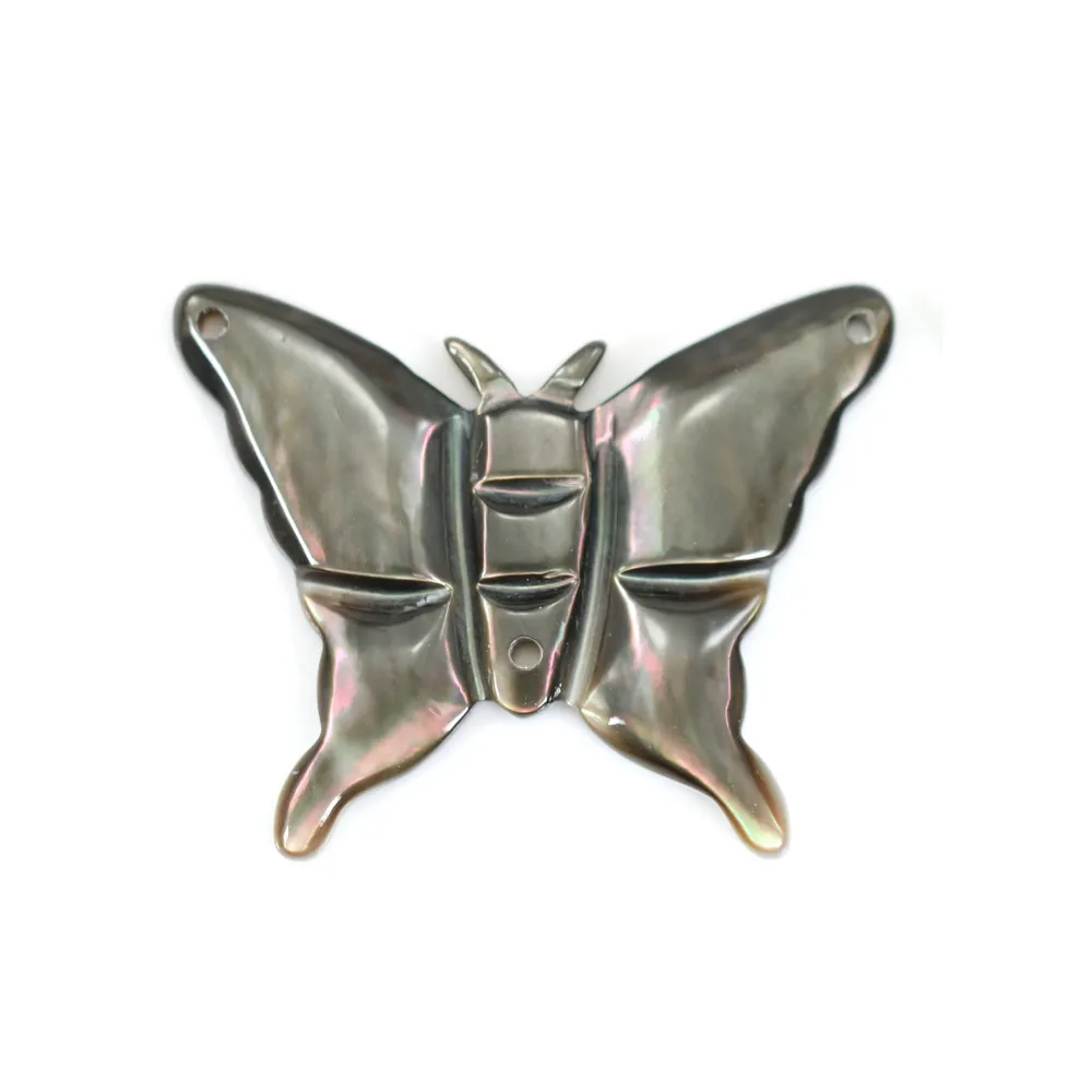 Nacre grise en forme de papillion 21x26mm x 1pc