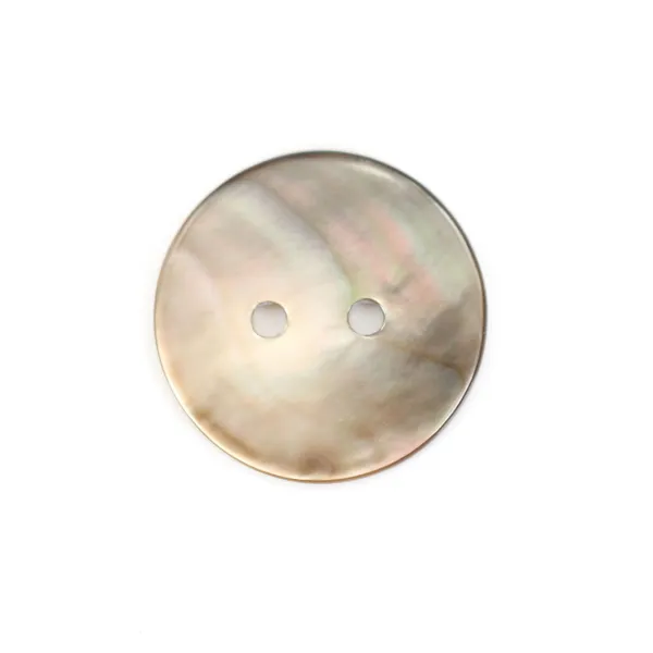 Nacre grise en bouton rond 2x20mm x 1pc