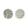 Nacre grise ronde et ajourée 18mm x 1pc