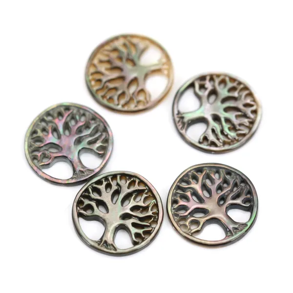 Nacre grise en fleur plate 16mm x 1pc
