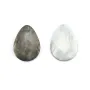 Nacre grise en forme de goutte plate facettée 15x20mm x 4 st