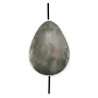 Nacre grise en forme de goutte plate facettée 15x20mm x 4 pcs