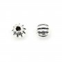 Perle striée 4mm argent 925 niellé x 6pcs