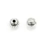 Geriffelte Perle 6mm 925er Silber Niello x 2St