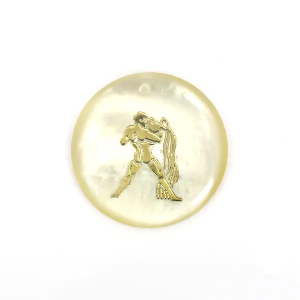 Pendentif Verseau en nacre 20mm x 1pc